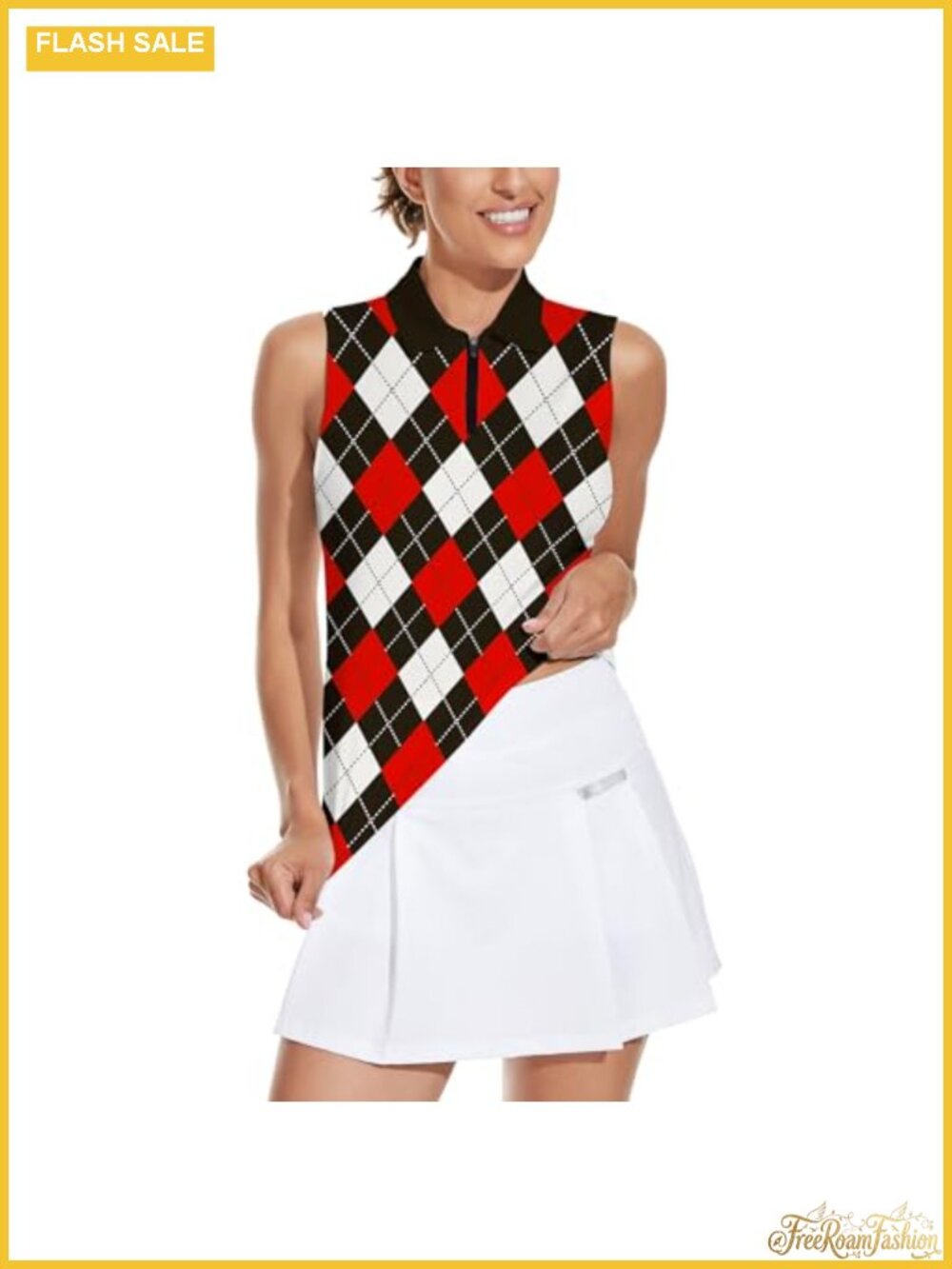 Sleeveless Golf Shirt Moisture Wicking Athletic Tank Top UPF50+ Polo Tennis